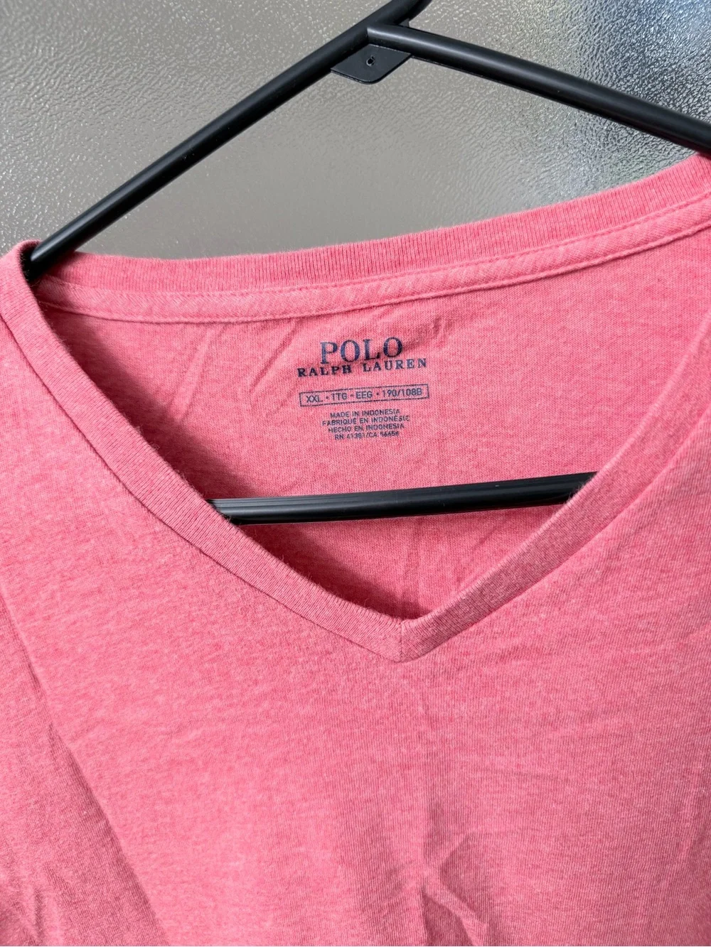 Polo by Ralph Lauren Coral Red V-Neck Men's T-Shirt
